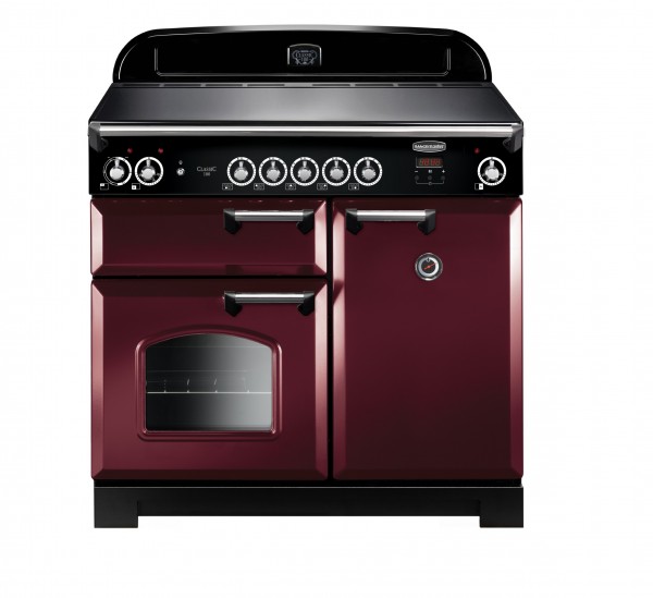 Rangemaster Classic 100CER Cranberry Chrome 117620 Electric Range Cooker