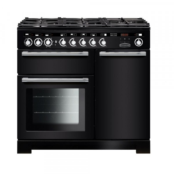 Rangemaster Encore Deluxe 100DF Black 117220 Dual Fuel Range Cooker