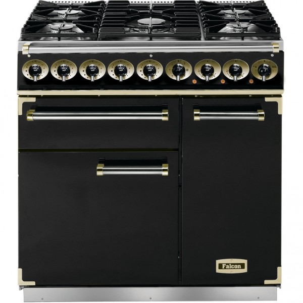 Falcon 900 DX DF Black Brass 77010 Dual Fuel Range Cooker
