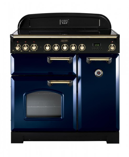 Rangemaster Classic Deluxe 90IND Blue Brass 113720 Electric Range Cooker