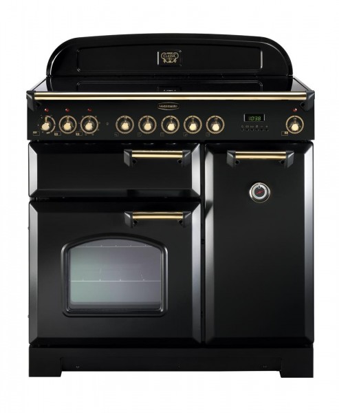 Rangemaster Classic Deluxe 90CER Black Brass 81620 Electric Range Cooker