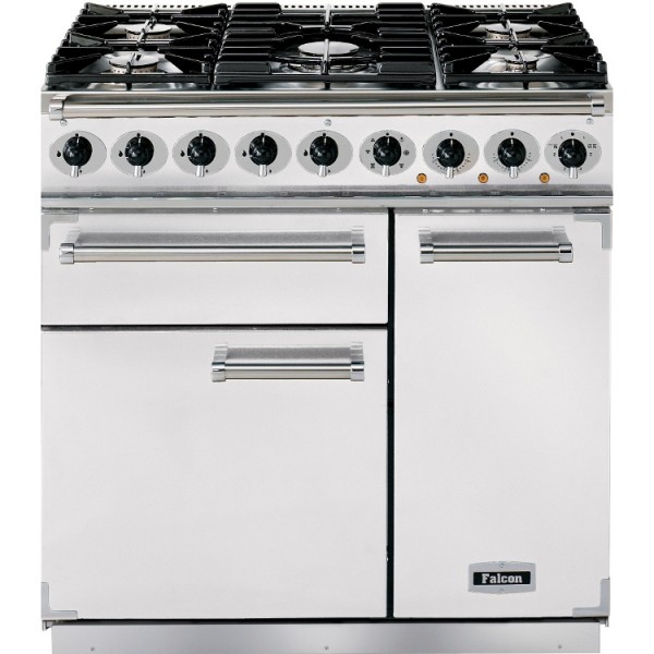 Falcon 900 DX DF White Nickel 82380 Dual Fuel Range Cooker