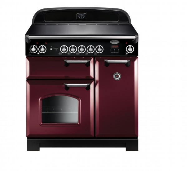 Rangemaster Classic 90IND Cranberry Chrome 116960 Electric Range Cooker