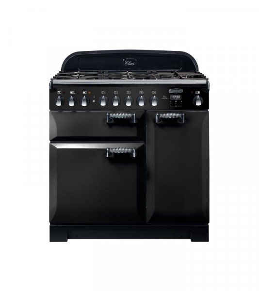 Rangemaster Elan Deluxe 90DF Black 118100 Dual Fuel Range Cooker