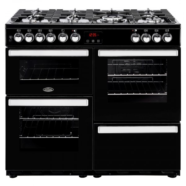 Belling Appliances Ltd Cookcentre 100Dft Blk Dual Fuel Range Cooker