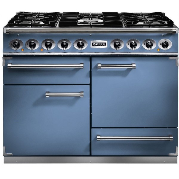 Falcon 1092 DX DF China Blue Nickel 80610 Dual Fuel Range Cooker