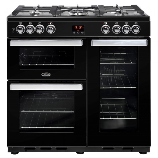 Belling Appliances Ltd Cookcentre 90Dft Blk Dual Fuel Range Cooker