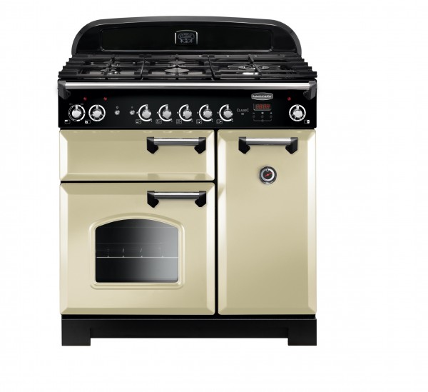 Rangemaster Classic 90 DF Cream Chrome 116500 Dual Fuel Range Cooker