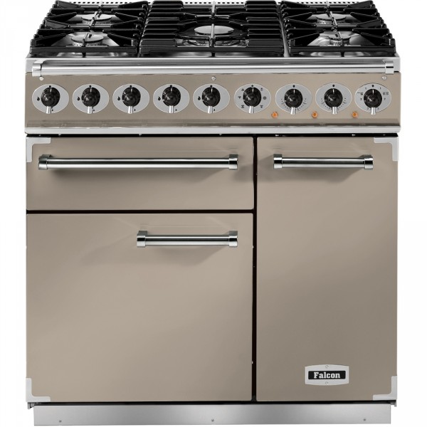Falcon 900 DX DF Fawn Nickel 115300 Dual Fuel Range Cooker