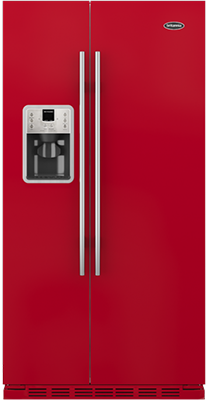 Britannia FF-MONTANA-R Gloss Red American Style Fridge Freezer