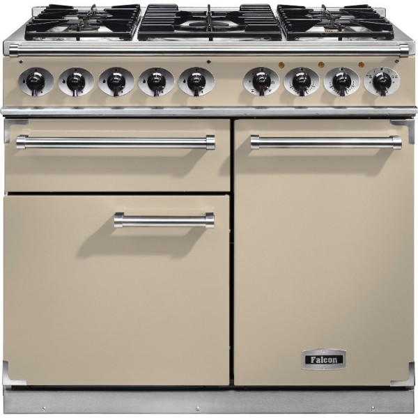 Falcon 1000 DX DF Cream Chrome 98610 Dual Fuel Range Cooker