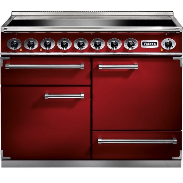 Falcon 1092 DX IND Cherry Red Nickel 87060 Electric Range Cooker