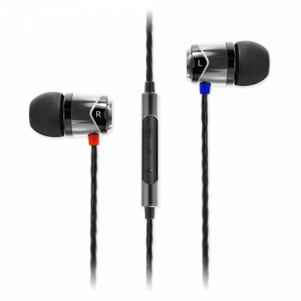 Soundmagic E10c In-Ear Headphones with Mic in Black and Silver
