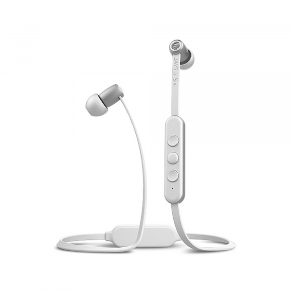 Jays a-Six Wireless Earphones in White on Silver