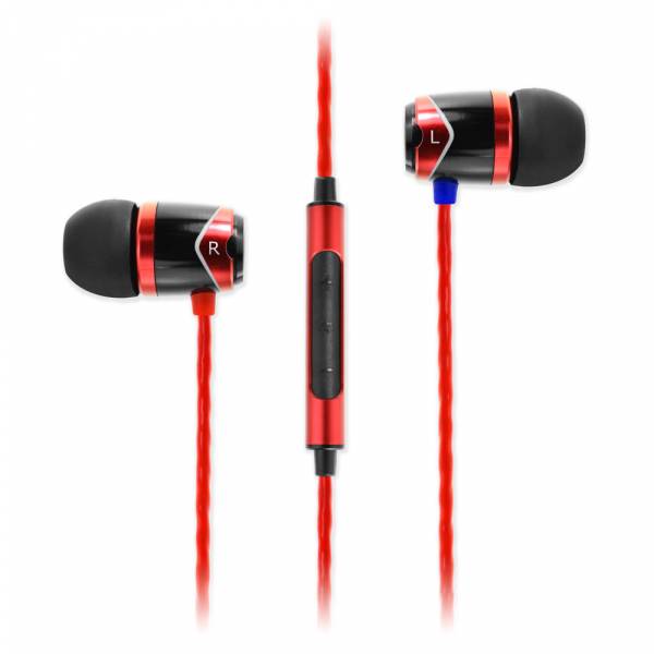 Soundmagic E10c In-Ear Headphones with Mic in Black and Red