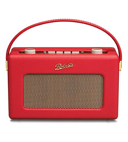 Roberts Revival RD60 DAB FM Radio in Red portable wireless audio front facing