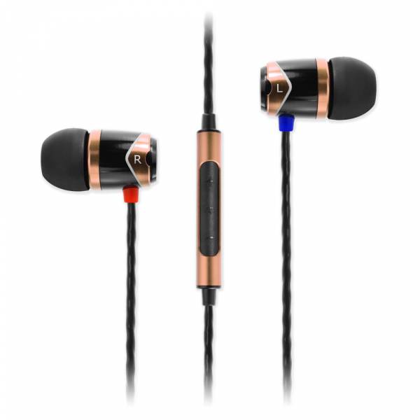 Soundmagic E10c In-Ear Headphones with Mic in Black and Gold