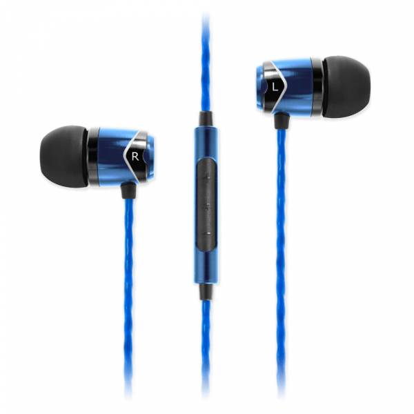 Soundmagic E10c In-Ear Headphones with Mic in Black and Blue
