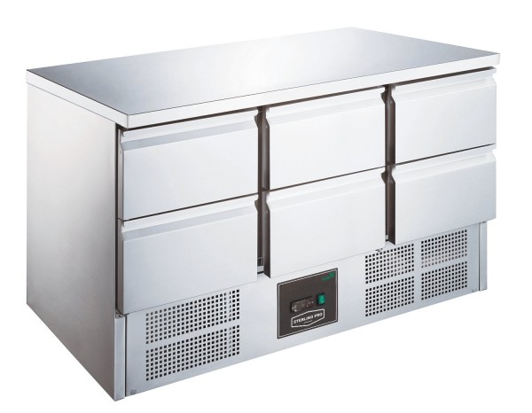 Sterling Pro SPU303-6D Cobus 137cm Wide 297L 6 Drawers Counter Fridge