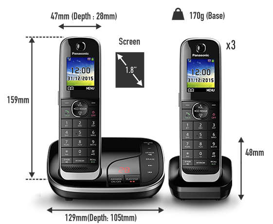 Panasonic Additional Handset for the KX-TGJ324EB Series Phone