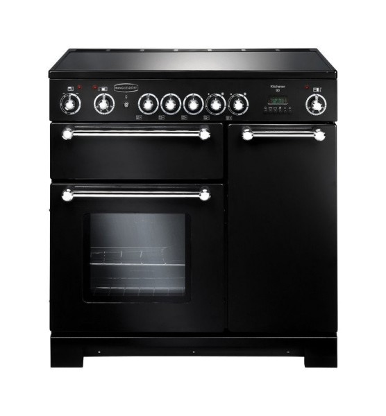 Rangemaster KCH90ECBL-C Kitchener 90cm Wide Electric Ceramic Range Cooker