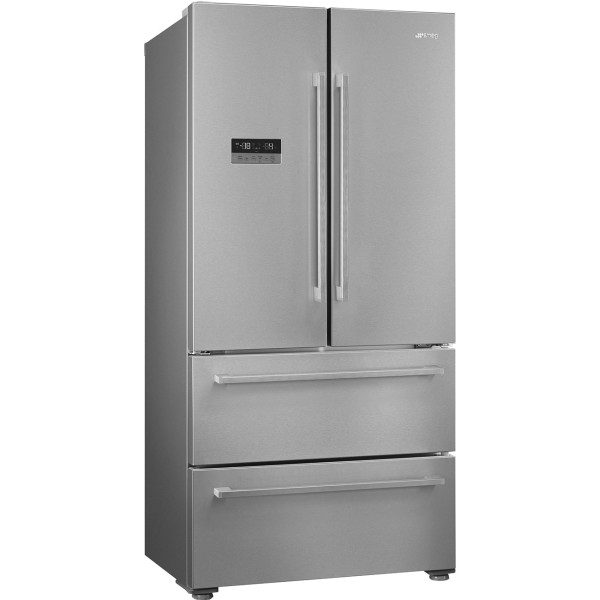Smeg FQ55FXDE 84cm Wide Freestanding French Style Fridge Freezer