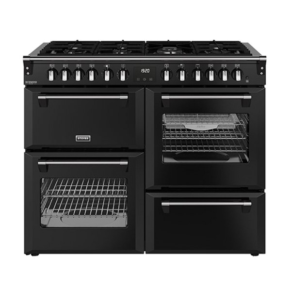 Stoves 444411876 Richmond Deluxe 110cm Wide Dual Fuel Range Cooker in Black
