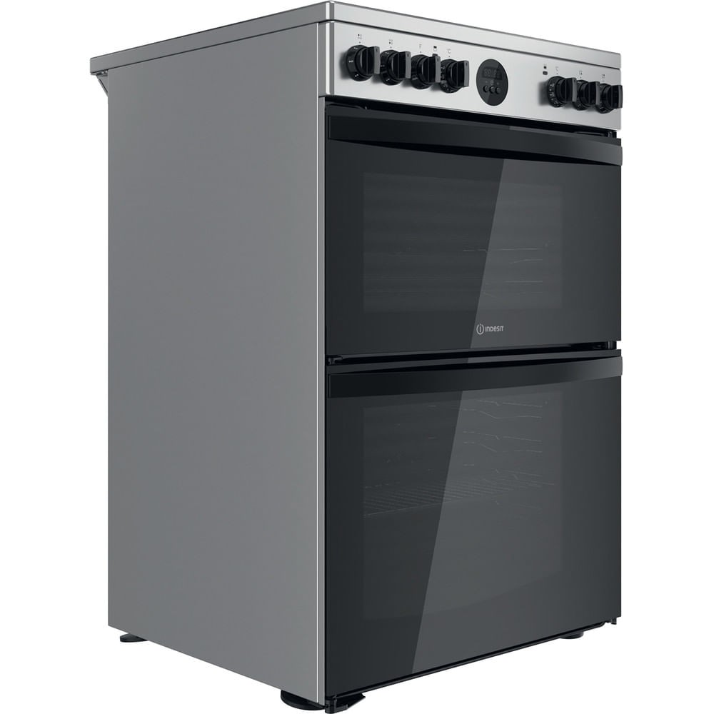 Indesit ID67V9HCX/UK 60cm Wide Double Oven Electric Cooker