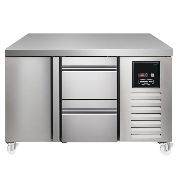 Sterling Pro SPI713512NSINS Green 135cm Wide 143L 1 Door 2 Drawers Assembled Counter Fridge