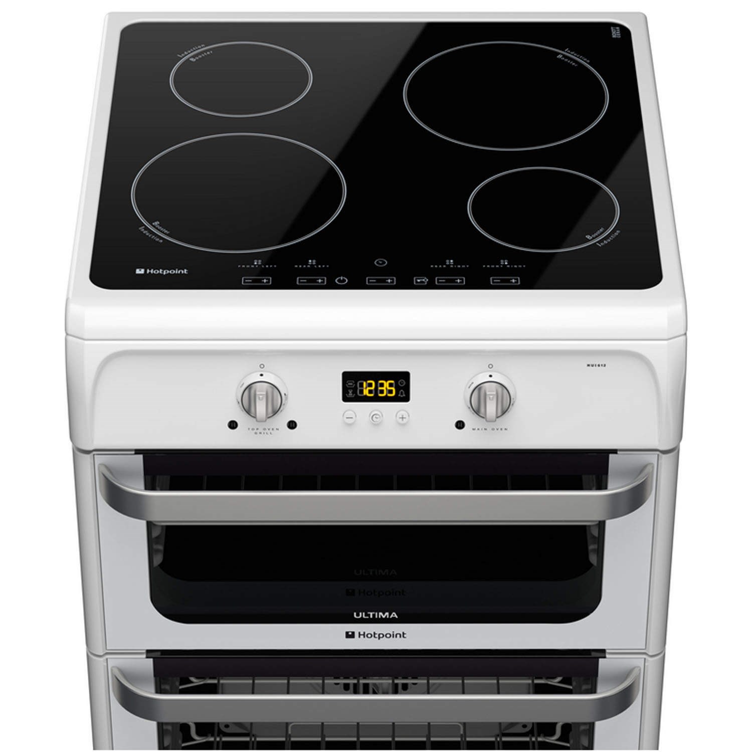 Hotpoint HUI612P 60cm Wide Electric Cooker with Induction Hob in White