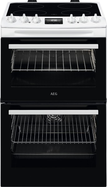 AEG CCX1530ACW 55cm Wide Double Oven Electric Ceramic Cooker