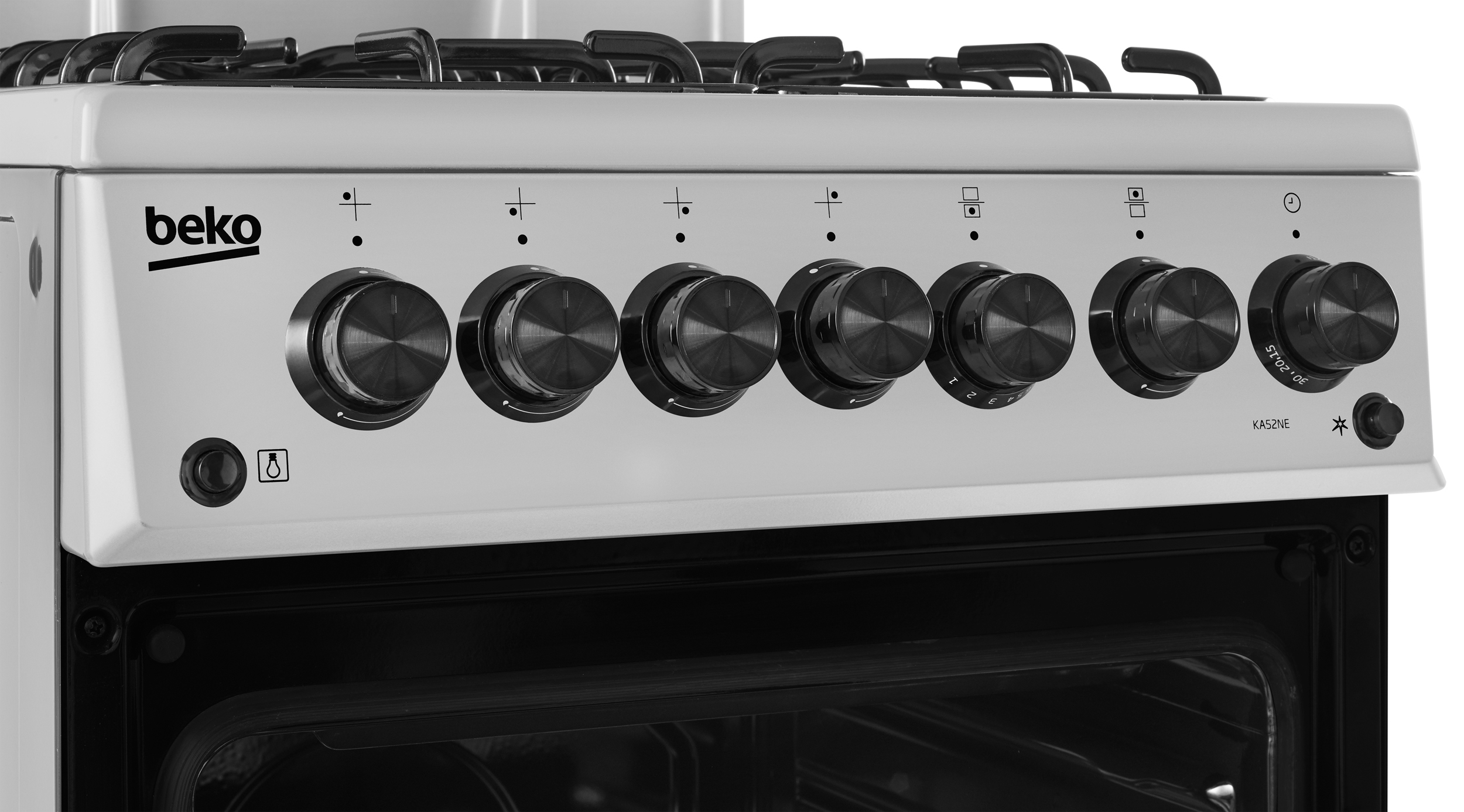 Beko KA52NES 50cm Wide Gas Cooker with Eye Level Grill in Silver G