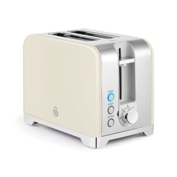 Swan ST19031CRM 2 Slice Stainless Steel Cream Toaster