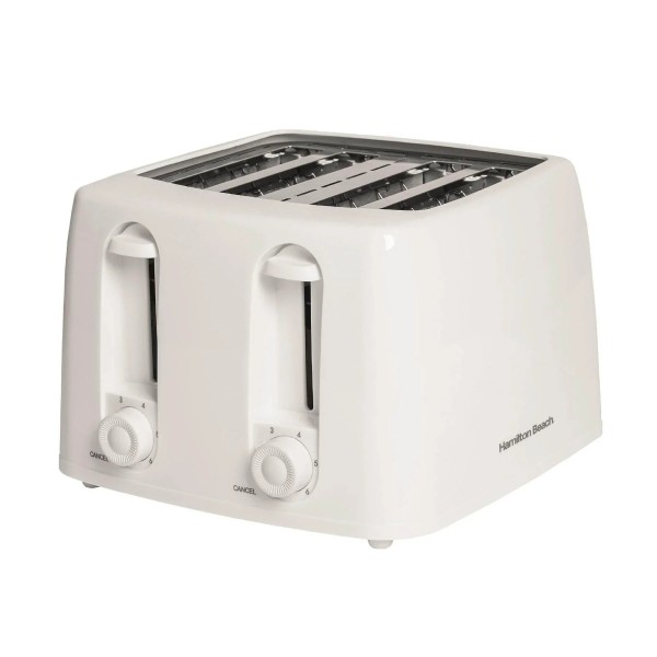 Hamilton Beach HB4T5032W Essentials 4 Slice White Toaster