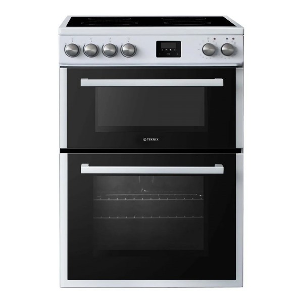 Teknix TKED64W 60cm Wide Double Oven Electric Ceramic Cooker