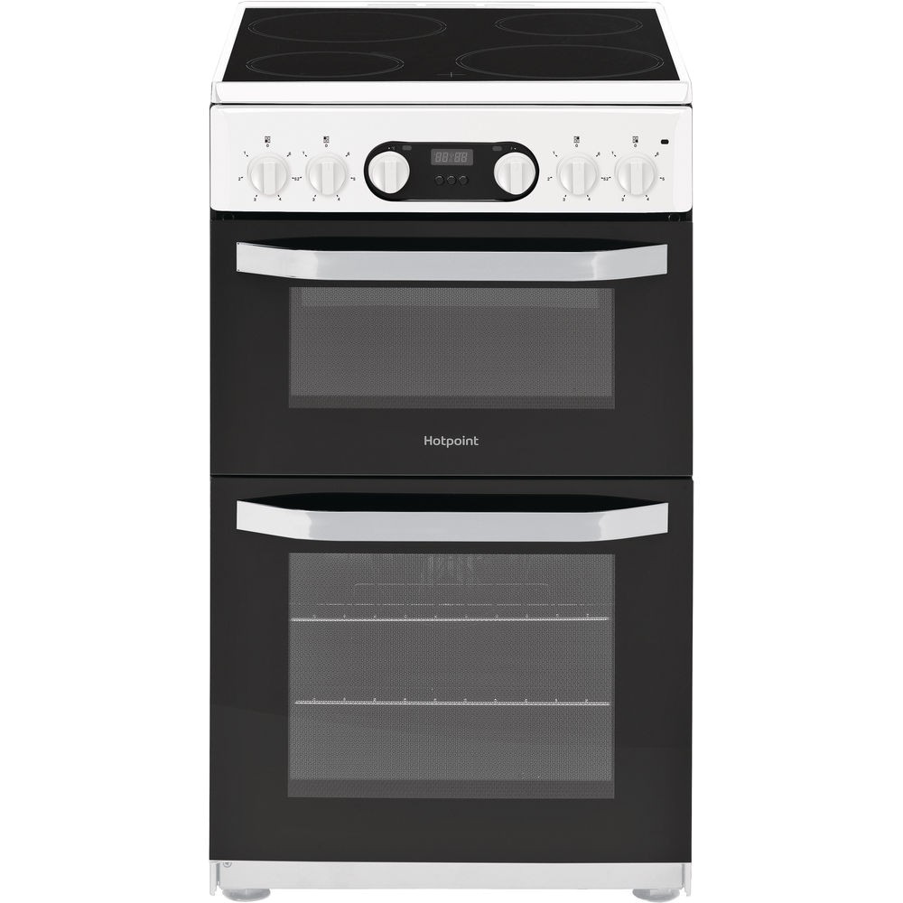 Hotpoint HD5V93CCW 50cm Wide Double Oven Ceramic Cooker