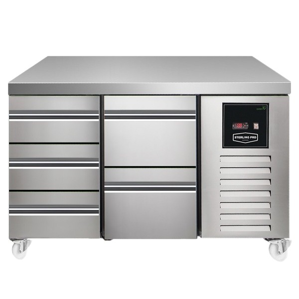 Sterling Pro SPI713532NS Green 135cm Wide 143L 5 Drawers Counter Fridge