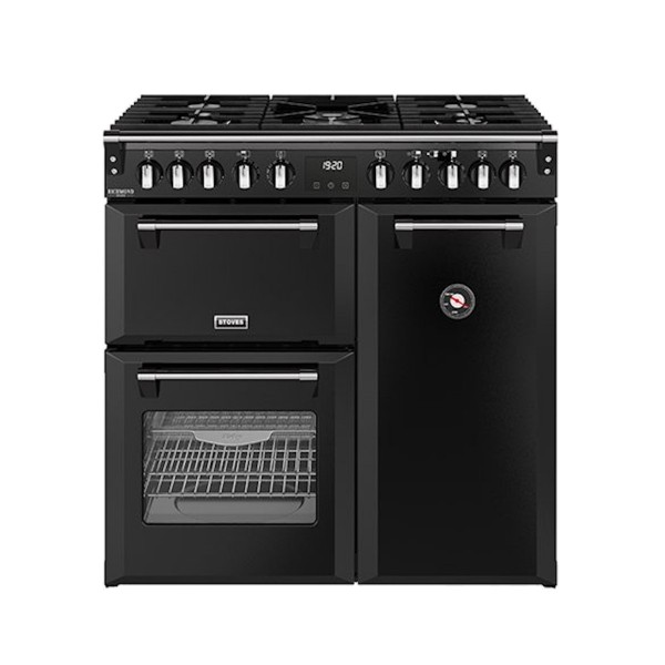 Stoves 444411867 Richmond Deluxe 90cm Wide Dual Fuel Range Cooker in Black