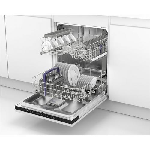 Beko DIN15C20 60cm Wide Fully Integrated Dishwasher in Stainless Steel