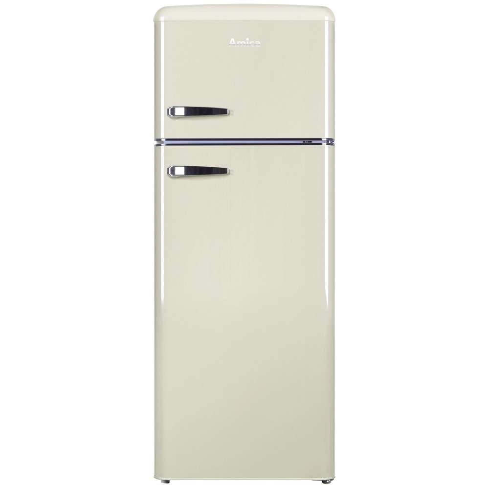 Amica 144cm Tall Retro Fridge Freezer in Cream G Craggs Ltd