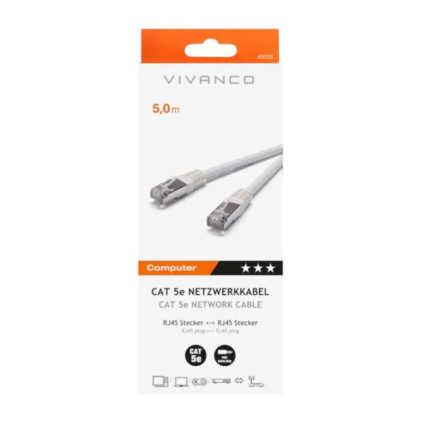 Vivanco 45333 5M Cat 5e Network Cable