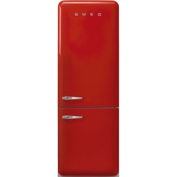 Smeg FAB38RRD6 Retro Free Standing Refrigerator in Red, Right hand hinge