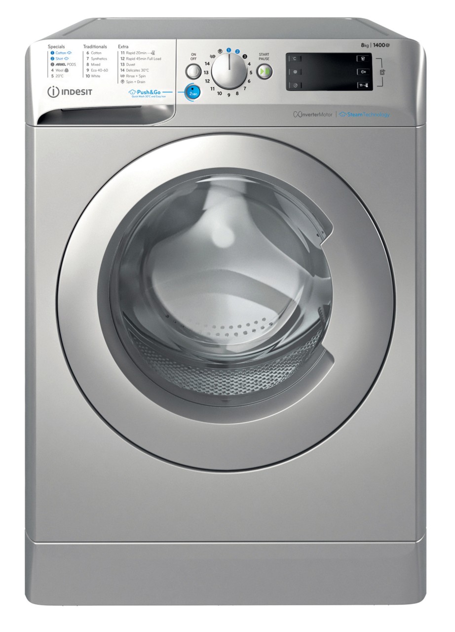 Indesit BWE81496XSVUK Silver 8kg 1400 Spin Washing Machine