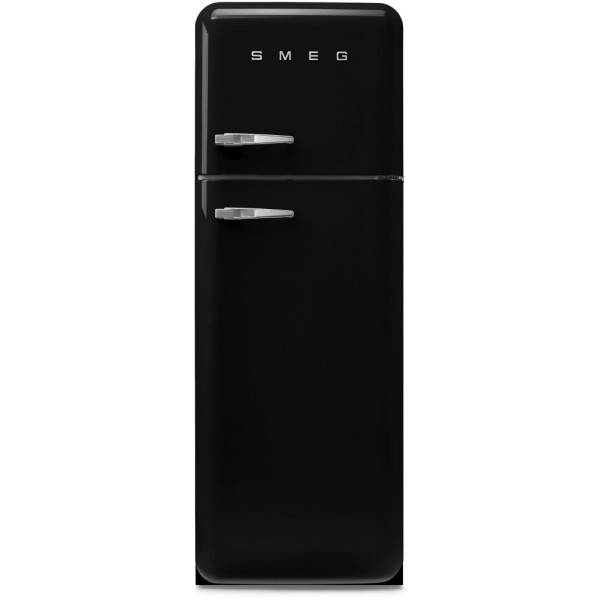 Smeg FAB30RBL6UK 60cm Retro Style Fridge Freezer Black, Right Hand Hinge