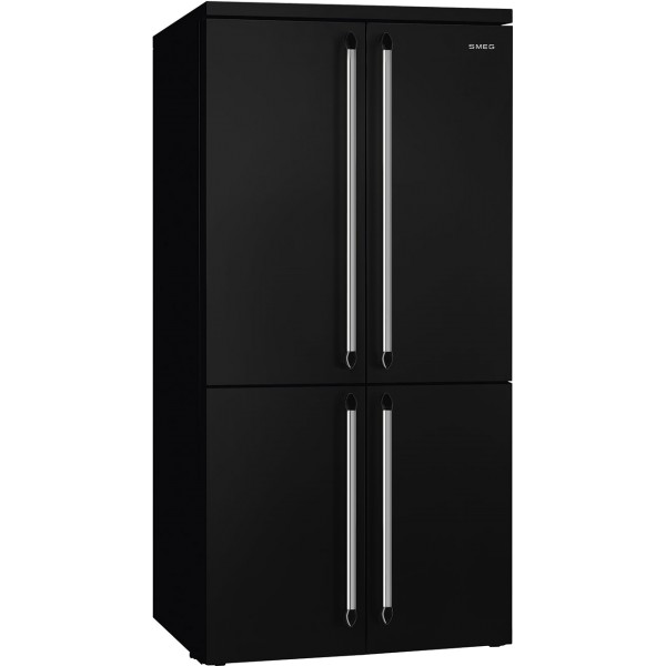 Smeg FQ960BL6 187cm Tall American Style Black Freestanding Fridge Freezer