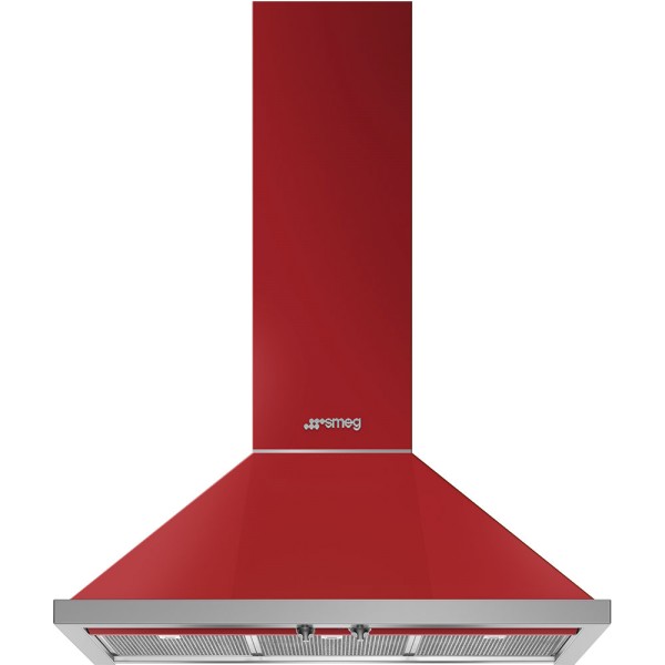 Smeg KPF9RD 90cm Wide Red Portofino Chimney Cooker Hood