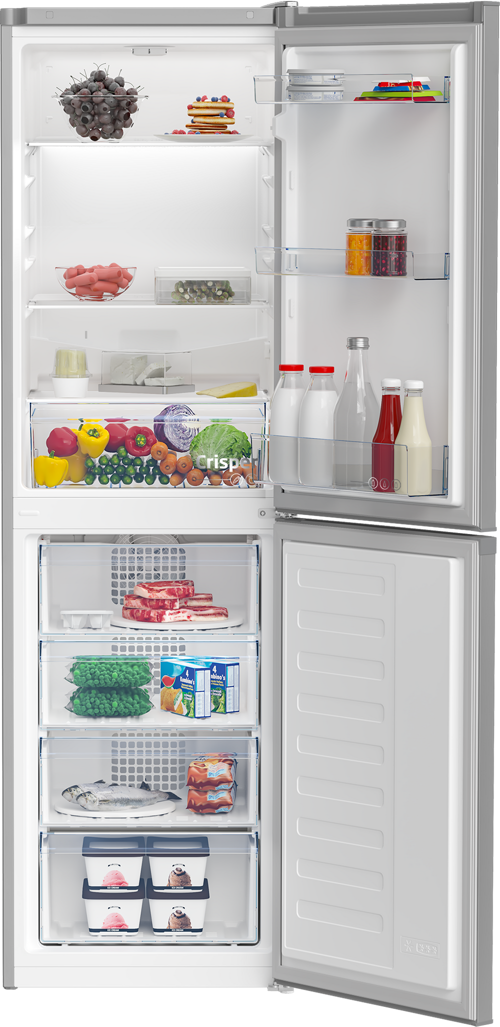 Beko CCFM4582S 183cm Tall Frost Free Fridge Freezer in Silver 54cm Wide 50/50 Suitable for