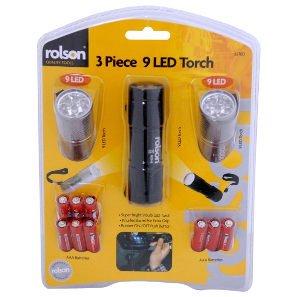 Connect RLS61760 3 Piece LED Aluminium Torch Set