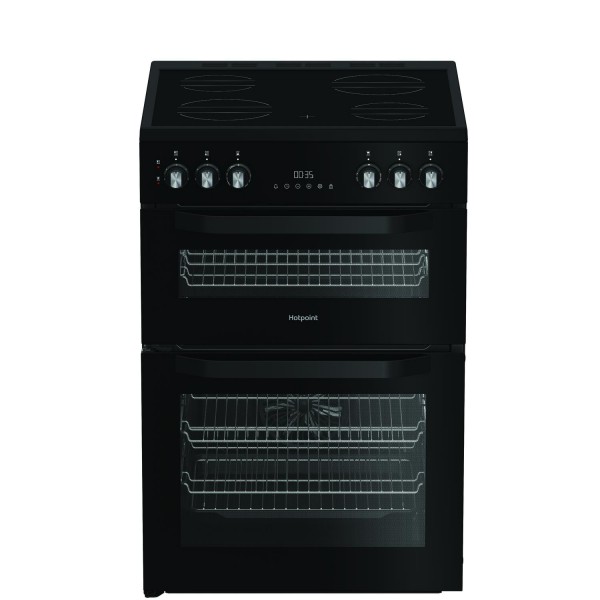 Hotpoint HDE6VDC2B1 60cm Wide Double Oven Electric Ceramic Cooker