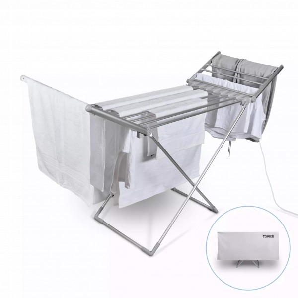 Tower T25003 Heated Winged Clothes Airer With Cover